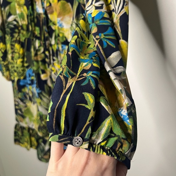 J. Crew 100% Silk Floral Flounce Hem Dress - Picture 7 of 16